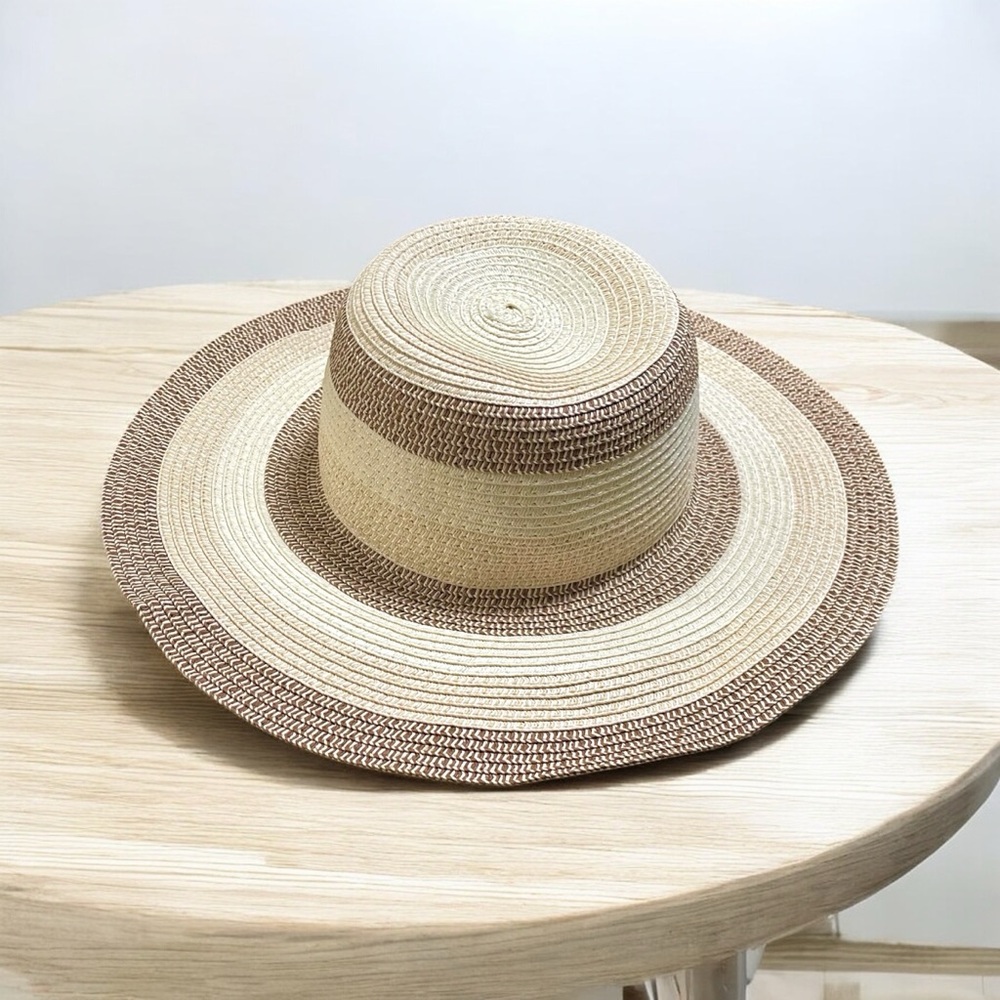 New women’s tan Magid floppy straw sun hat - Picture 2 of 4
